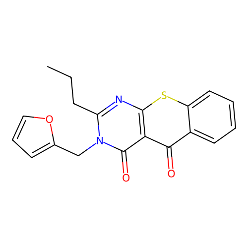3-(Furan-2-ylmethyl)-2-propylthiochromeno[2,3-d]pyrimidine-4,5-dione structure