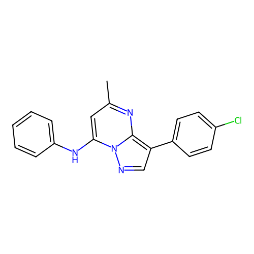 3-(4-chlorophenyl)-5-methyl-N-phenylpyrazolo[1,5-a]pyrimidin-7-amine structure