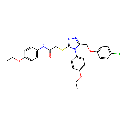 2-((5-((4-chlorophenoxy)methyl)-4-(4-ethoxyphenyl)-4H-1,2,4-triazol-3-yl)thio)-N-(4-ethoxyphenyl)acetamide structure