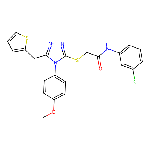 N-(3-chlorophenyl)-2-{[4-(4-methoxyphenyl)-5-(thiophen-2-ylmethyl)-4H-1,2,4-triazol-3-yl]sulfanyl}acetamide structure