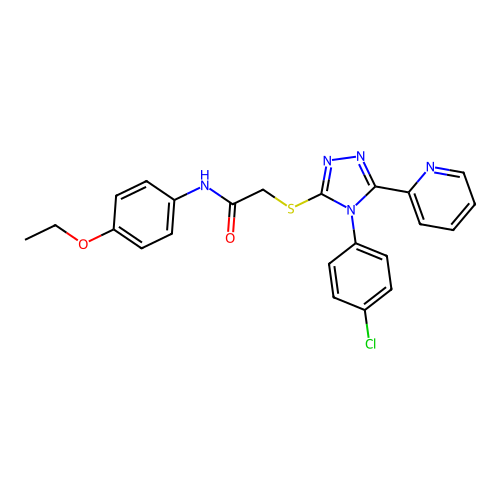 2-[[4-(4-chlorophenyl)-5-pyridin-2-yl-1,2,4-triazol-3-yl]sulfanyl]-N-(4-ethoxyphenyl)acetamide structure