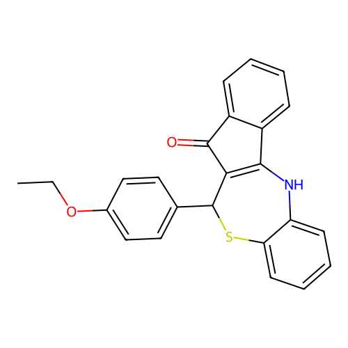 6-(4-ethoxyphenyl)-6H-indeno[2,1-c][1,5]benzothiazepin-7-ol structure
