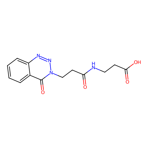3-(3-(4-oxobenzo[d][1,2,3]triazin-3(4H)-yl)propanamido)propanoic acid structure