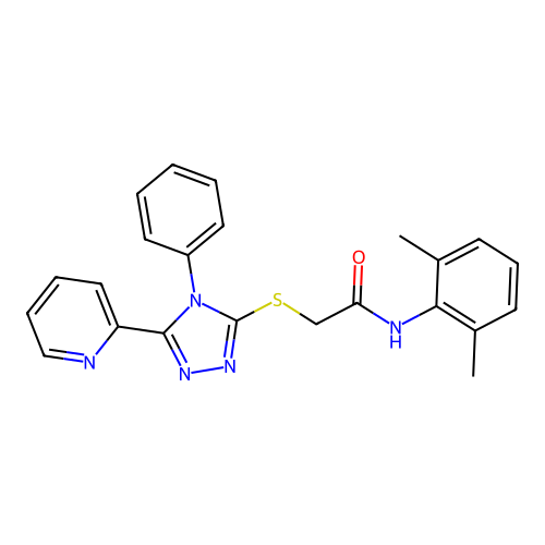 N-(2,6-dimethylphenyl)-2-{[4-phenyl-5-(pyridin-2-yl)-4H-1,2,4-triazol-3-yl]sulfanyl}acetamide structure