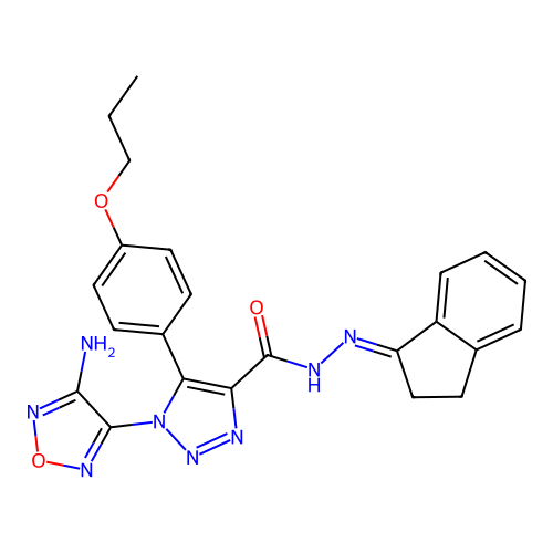 C23H22N8O3 structure
