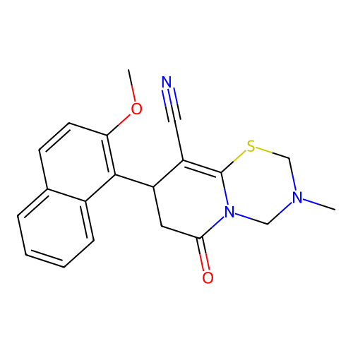 8-(2-methoxynaphthalen-1-yl)-3-methyl-6-oxo-2,4,7,8-tetrahydropyrido[2,1-b][1,3,5]thiadiazine-9-carbonitrile structure