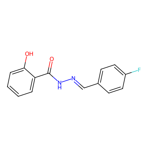 N-[(E)-(4-fluorophenyl)methylideneamino]-2-hydroxybenzamide structure