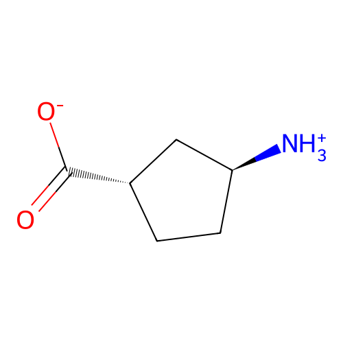 trans-(1S,3S)-3-azaniumylcyclopentane-1-carboxylate structure