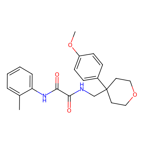 N1-((4-(4-methoxyphenyl)tetrahydro-2H-pyran-4-yl)methyl)-N2-(o-tolyl)oxalamide structure