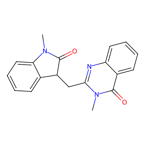 3-methyl-2-[(1-methyl-2-oxo-3H-indol-3-yl)methyl]quinazolin-4-one structure