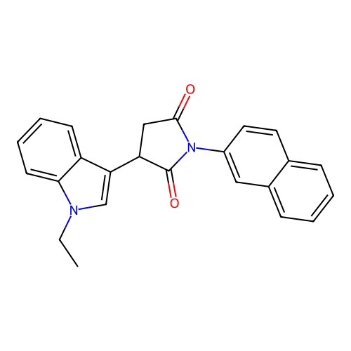 3-(1-ethyl-1H-indol-3-yl)-1-(naphthalen-2-yl)pyrrolidine-2,5-dione structure