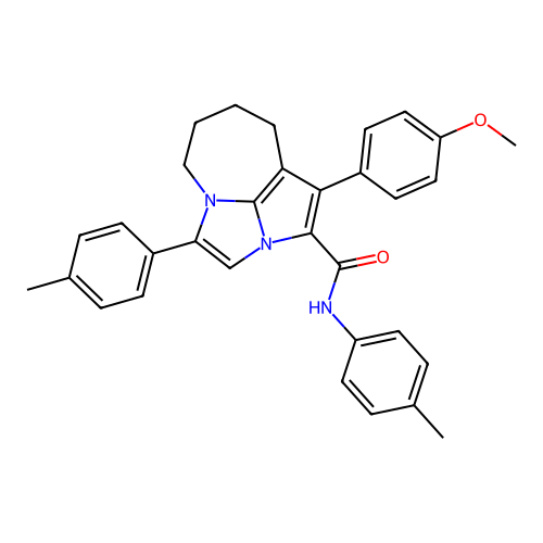 1-(4-methoxyphenyl)-N,4-bis(4-methylphenyl)-5,6,7,8-tetrahydro-2a,4a-diazacyclopenta[cd]azulene-2-carboxamide structure