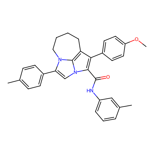1-(4-methoxyphenyl)-N-(3-methylphenyl)-4-(4-methylphenyl)-5,6,7,8-tetrahydro-2a,4a-diazacyclopenta[cd]azulene-2-carboxamide structure