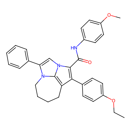 1-(4-ethoxyphenyl)-N-(4-methoxyphenyl)-4-phenyl-5,6,7,8-tetrahydro-2a,4a-diazacyclopenta[cd]azulene-2-carboxamide structure