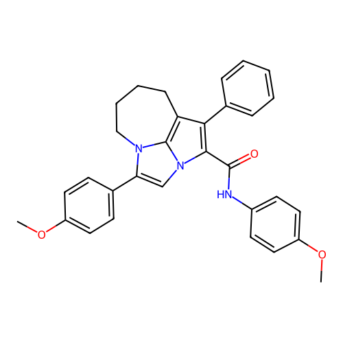 N,4-bis(4-methoxyphenyl)-1-phenyl-5,6,7,8-tetrahydro-2a,4a-diazacyclopenta[cd]azulene-2-carboxamide structure