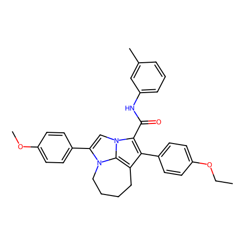 1-(4-ethoxyphenyl)-4-(4-methoxyphenyl)-N-(3-methylphenyl)-5,6,7,8-tetrahydro-2a,4a-diazacyclopenta[cd]azulene-2-carboxamide structure