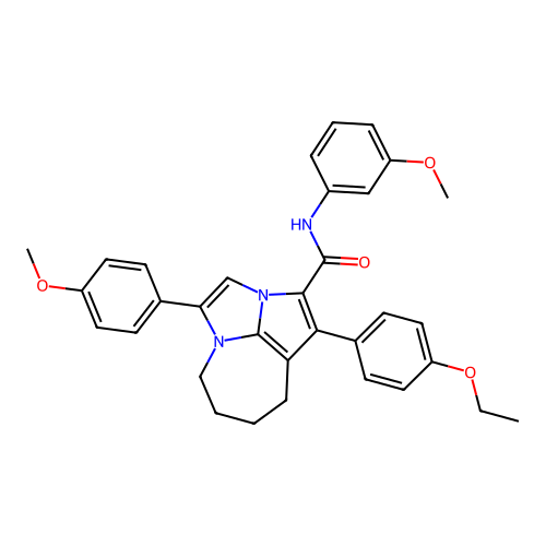 1-(4-ethoxyphenyl)-N-(3-methoxyphenyl)-4-(4-methoxyphenyl)-5,6,7,8-tetrahydro-2a,4a-diazacyclopenta[cd]azulene-2-carboxamide structure