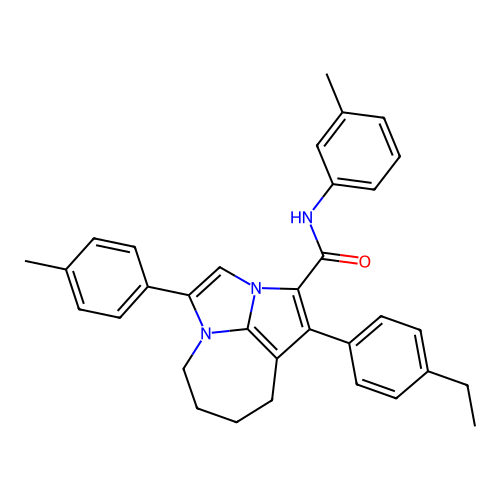 1-(4-ethylphenyl)-N-(3-methylphenyl)-4-(4-methylphenyl)-5,6,7,8-tetrahydro-2a,4a-diazacyclopenta[cd]azulene-2-carboxamide structure