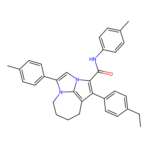 1-(4-ethylphenyl)-N,4-bis(4-methylphenyl)-5,6,7,8-tetrahydro-2a,4a-diazacyclopenta[cd]azulene-2-carboxamide structure