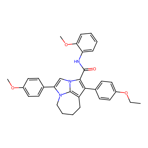 1-(4-ethoxyphenyl)-N-(2-methoxyphenyl)-4-(4-methoxyphenyl)-5,6,7,8-tetrahydro-2a,4a-diazacyclopenta[cd]azulene-2-carboxamide structure
