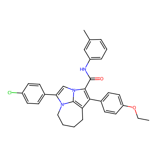 4-(4-chlorophenyl)-1-(4-ethoxyphenyl)-N-(m-tolyl)-5,6,7,8-tetrahydro-2a,4a-diazacyclopenta[cd]azulene-2-carboxamide structure