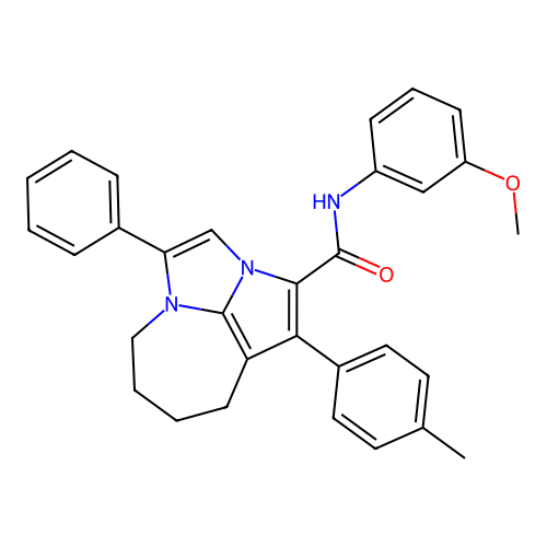 N-(3-methoxyphenyl)-1-(4-methylphenyl)-4-phenyl-5,6,7,8-tetrahydro-2a,4a-diazacyclopenta[cd]azulene-2-carboxamide structure