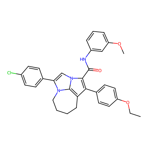 4-(4-chlorophenyl)-1-(4-ethoxyphenyl)-N-(3-methoxyphenyl)-5,6,7,8-tetrahydro-2a,4a-diazacyclopenta[cd]azulene-2-carboxamide structure