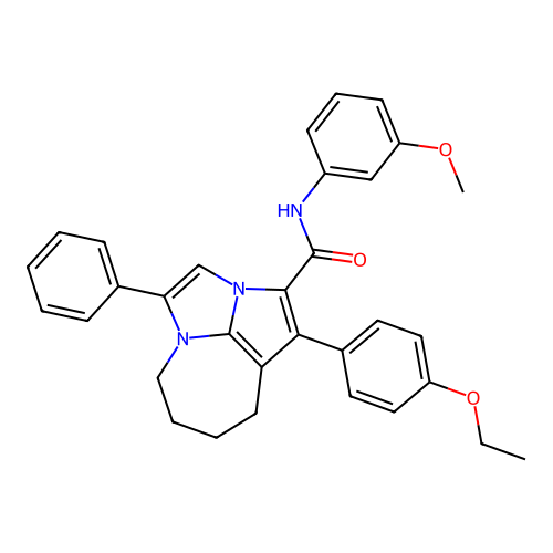 1-(4-ethoxyphenyl)-N-(3-methoxyphenyl)-4-phenyl-5,6,7,8-tetrahydro-2a,4a-diazacyclopenta[cd]azulene-2-carboxamide structure