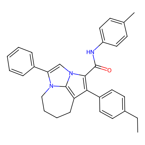 1-(4-ethylphenyl)-4-phenyl-N-(p-tolyl)-5,6,7,8-tetrahydro-2a,4a-diazacyclopenta[cd]azulene-2-carboxamide structure