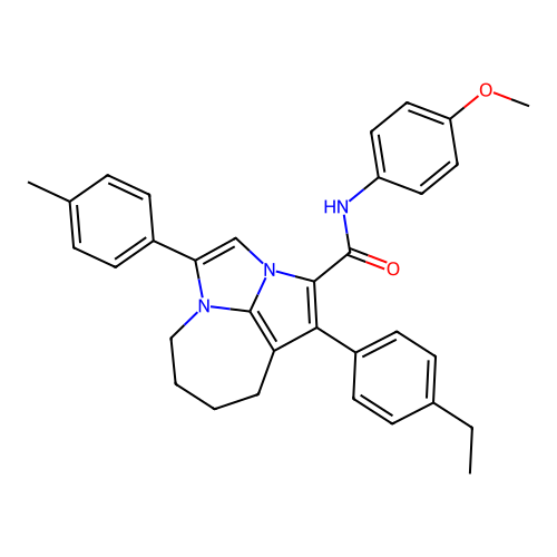 1-(4-ethylphenyl)-N-(4-methoxyphenyl)-4-(4-methylphenyl)-5,6,7,8-tetrahydro-2a,4a-diazacyclopenta[cd]azulene-2-carboxamide structure