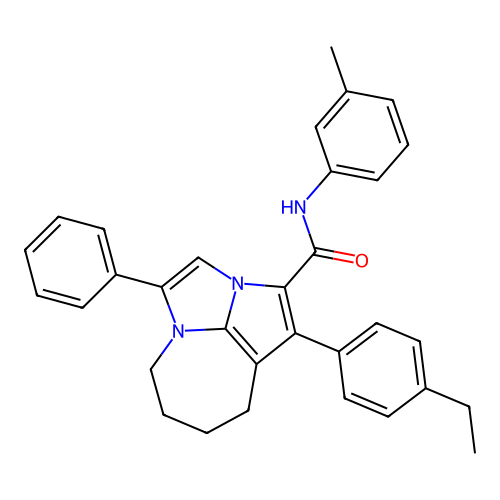 1-(4-ethylphenyl)-4-phenyl-N-(m-tolyl)-5,6,7,8-tetrahydro-2a,4a-diazacyclopenta[cd]azulene-2-carboxamide structure