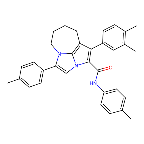 1-(3,4-dimethylphenyl)-N,4-bis(4-methylphenyl)-5,6,7,8-tetrahydro-2a,4a-diazacyclopenta[cd]azulene-2-carboxamide structure