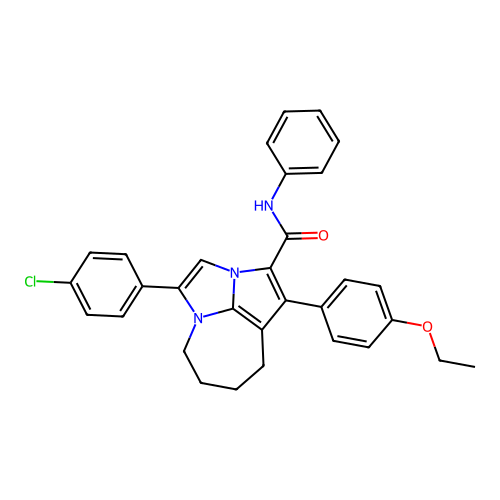 4-(4-chlorophenyl)-1-(4-ethoxyphenyl)-N-phenyl-5,6,7,8-tetrahydro-2a,4a-diazacyclopenta[cd]azulene-2-carboxamide structure