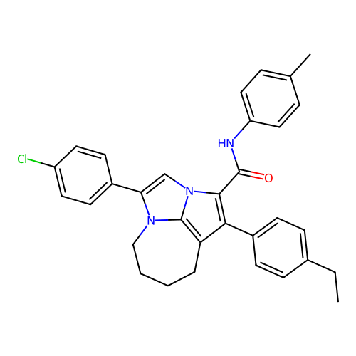 4-(4-chlorophenyl)-1-(4-ethylphenyl)-N-(4-methylphenyl)-5,6,7,8-tetrahydro-2a,4a-diazacyclopenta[cd]azulene-2-carboxamide structure