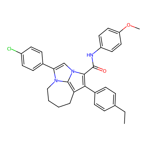 4-(4-chlorophenyl)-1-(4-ethylphenyl)-N-(4-methoxyphenyl)-5,6,7,8-tetrahydro-2a,4a-diazacyclopenta[cd]azulene-2-carboxamide structure