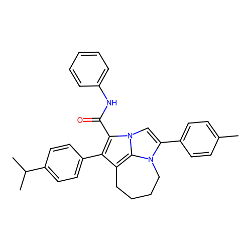 1-(4-isopropylphenyl)-N-phenyl-4-(p-tolyl)-5,6,7,8-tetrahydro-2a,4a-diazacyclopenta[cd]azulene-2-carboxamide structure