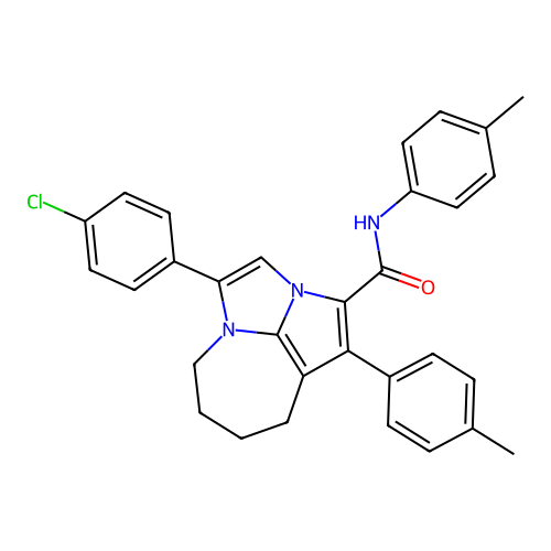 4-(4-chlorophenyl)-N,1-bis(4-methylphenyl)-5,6,7,8-tetrahydro-2a,4a-diazacyclopenta[cd]azulene-2-carboxamide structure