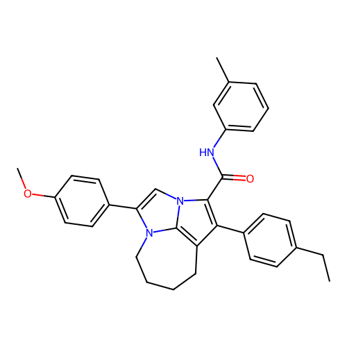 1-(4-ethylphenyl)-4-(4-methoxyphenyl)-N-(3-methylphenyl)-5,6,7,8-tetrahydro-2a,4a-diazacyclopenta[cd]azulene-2-carboxamide structure