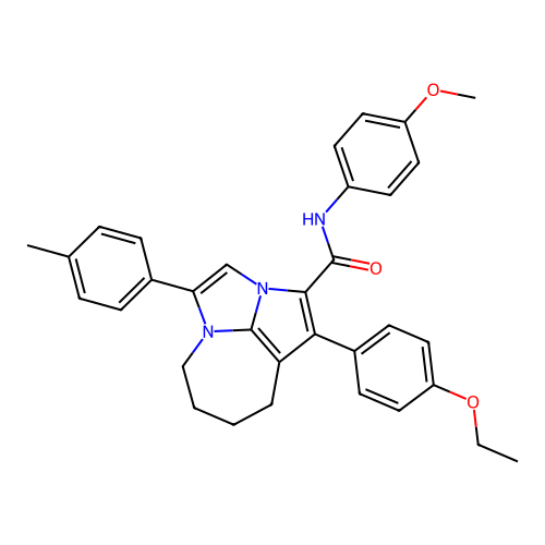 1-(4-ethoxyphenyl)-N-(4-methoxyphenyl)-4-(4-methylphenyl)-5,6,7,8-tetrahydro-2a,4a-diazacyclopenta[cd]azulene-2-carboxamide structure