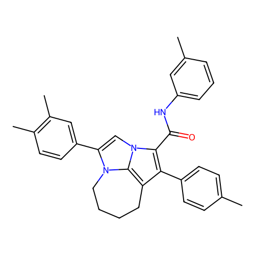 4-(3,4-dimethylphenyl)-N-(3-methylphenyl)-1-(4-methylphenyl)-5,6,7,8-tetrahydro-2a,4a-diazacyclopenta[cd]azulene-2-carboxamide structure