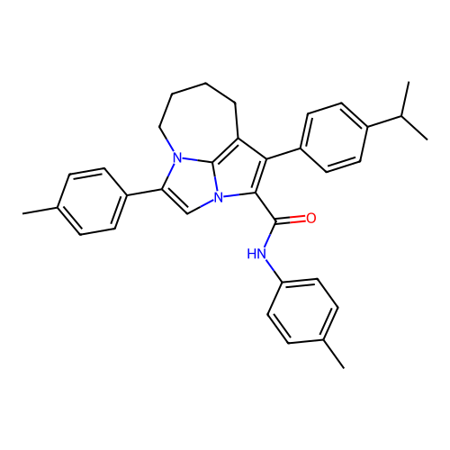 1-(4-isopropylphenyl)-N,4-di-p-tolyl-5,6,7,8-tetrahydro-2a,4a-diazacyclopenta[cd]azulene-2-carboxamide structure
