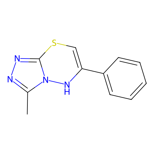 3-methyl-6-phenyl-5H-[1,2,4]triazolo[3,4-b][1,3,4]thiadiazine structure