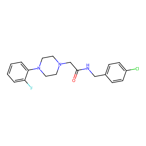 N-[(4-chlorophenyl)methyl]-2-[4-(2-fluorophenyl)piperazin-1-yl]acetamide structure