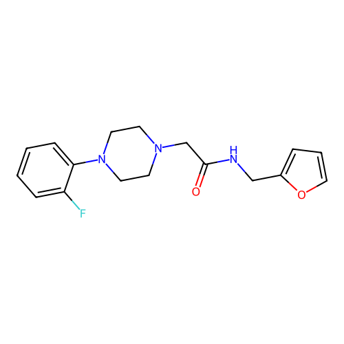 2-[4-(2-fluorophenyl)piperazin-1-yl]-N-(furan-2-ylmethyl)acetamide structure