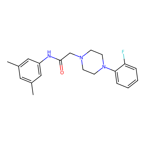 N-(3,5-dimethylphenyl)-2-[4-(2-fluorophenyl)piperazin-1-yl]acetamide structure