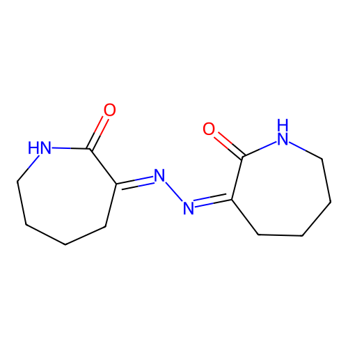 (3E)-3-[(Z)-(2-oxoazepan-3-ylidene)hydrazinylidene]azepan-2-one structure