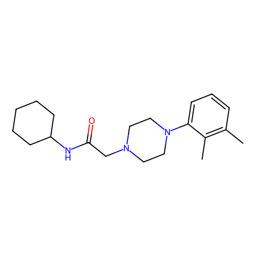 N-cyclohexyl-2-[4-(2,3-dimethylphenyl)piperazin-1-yl]acetamide structure