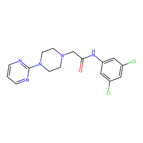 N-(3,5-dichlorophenyl)-2-(4-pyrimidin-2-ylpiperazin-1-yl)acetamide structure