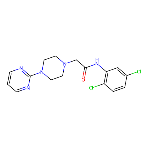N-(2,5-dichlorophenyl)-2-(4-pyrimidin-2-ylpiperazin-1-yl)acetamide structure