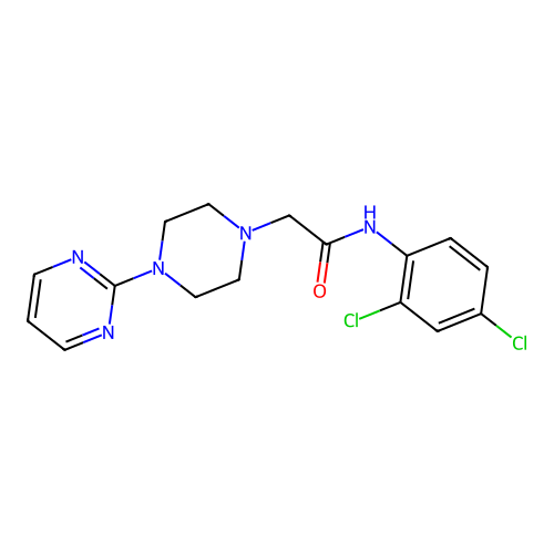 N-(2,4-dichlorophenyl)-2-(4-pyrimidin-2-ylpiperazin-1-yl)acetamide structure